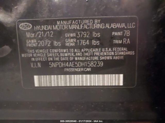 Photo 8 VIN: 5NPDH4AE5DH158239 - HYUNDAI ELANTRA 