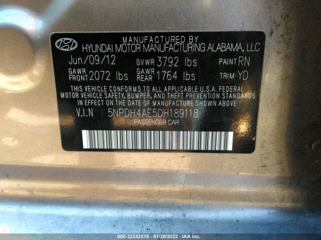 Photo 8 VIN: 5NPDH4AE5DH189118 - HYUNDAI ELANTRA 