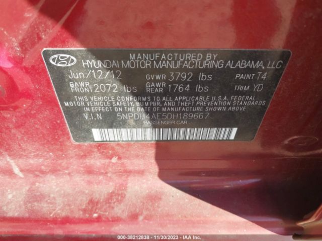 Photo 8 VIN: 5NPDH4AE5DH189667 - HYUNDAI ELANTRA 