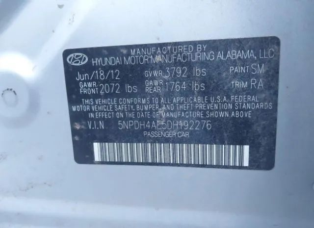 Photo 8 VIN: 5NPDH4AE5DH192276 - HYUNDAI ELANTRA 