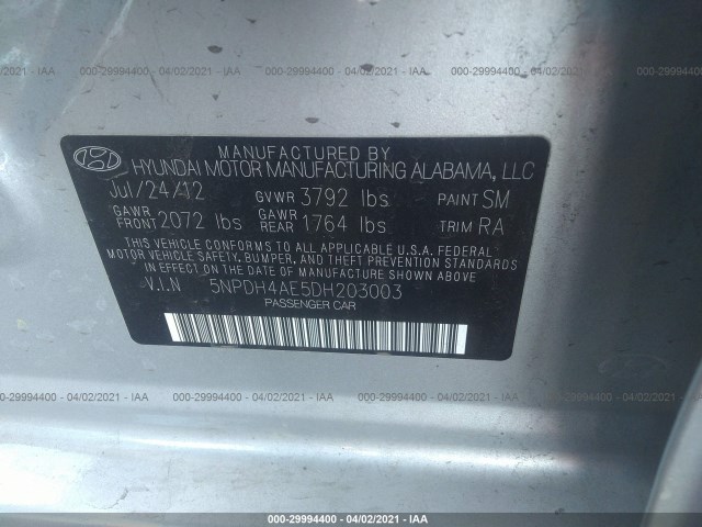 Photo 8 VIN: 5NPDH4AE5DH203003 - HYUNDAI ELANTRA 