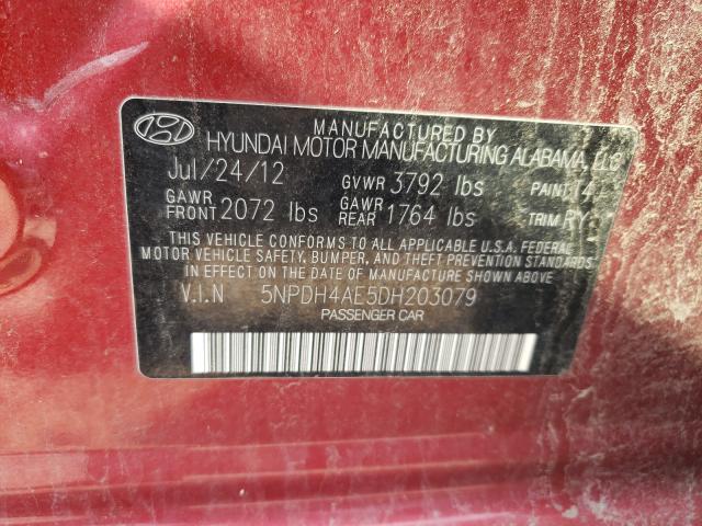 Photo 9 VIN: 5NPDH4AE5DH203079 - HYUNDAI ELANTRA GL 