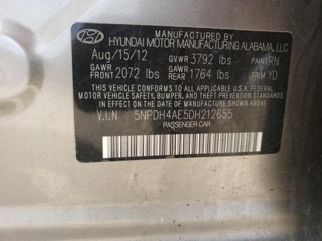 Photo 9 VIN: 5NPDH4AE5DH212655 - HYUNDAI ELANTRA GL 