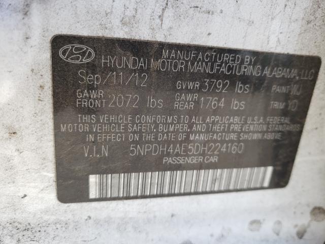 Photo 9 VIN: 5NPDH4AE5DH224160 - HYUNDAI ELANTRA GL 