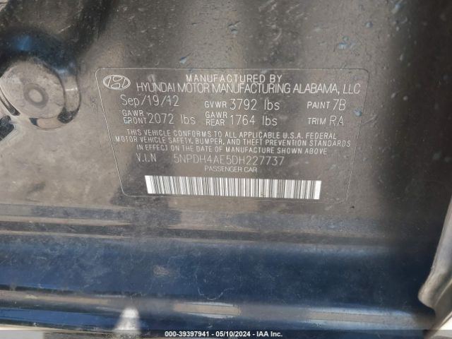 Photo 8 VIN: 5NPDH4AE5DH227737 - HYUNDAI ELANTRA 