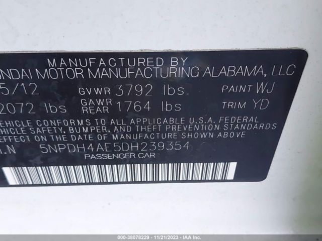 Photo 8 VIN: 5NPDH4AE5DH239354 - HYUNDAI ELANTRA 