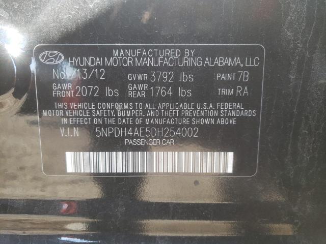 Photo 9 VIN: 5NPDH4AE5DH254002 - HYUNDAI ELANTRA GL 