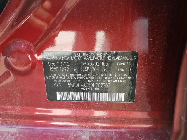 Photo 9 VIN: 5NPDH4AE5DH267767 - HYUNDAI ELANTRA GL 