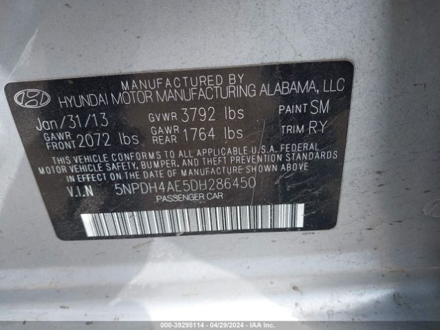 Photo 8 VIN: 5NPDH4AE5DH286450 - HYUNDAI ELANTRA 