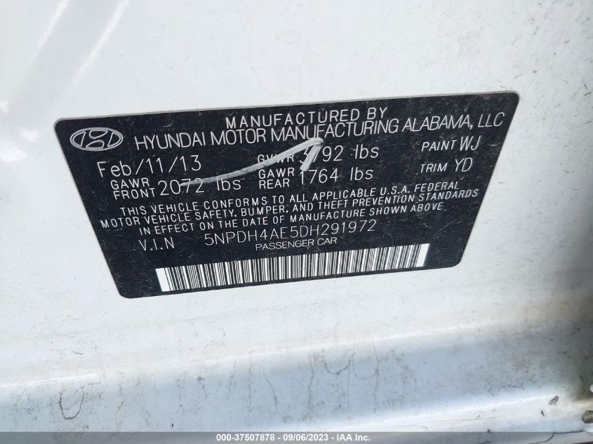 Photo 8 VIN: 5NPDH4AE5DH291972 - HYUNDAI ELANTRA 