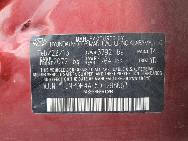 Photo 11 VIN: 5NPDH4AE5DH298663 - HYUNDAI ELANTRA GL 