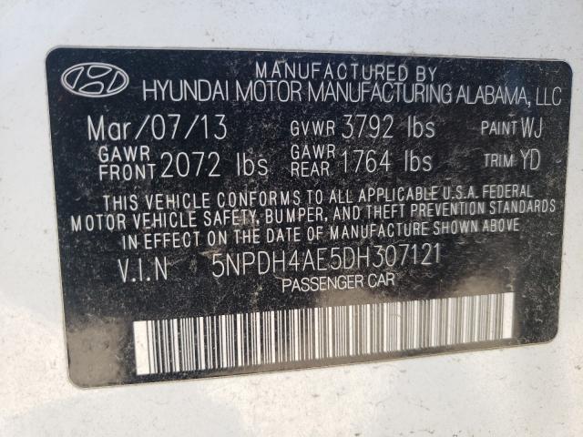 Photo 9 VIN: 5NPDH4AE5DH307121 - HYUNDAI ELANTRA GL 