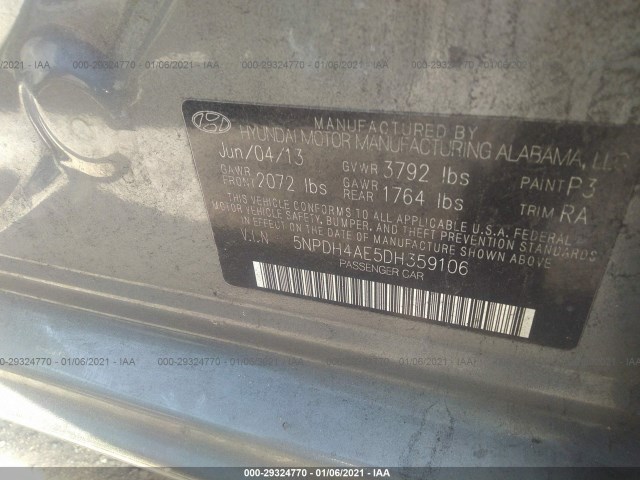 Photo 8 VIN: 5NPDH4AE5DH359106 - HYUNDAI ELANTRA 