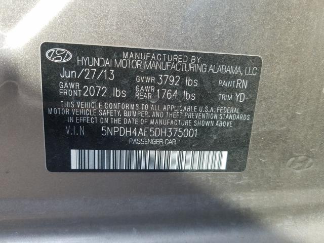 Photo 9 VIN: 5NPDH4AE5DH375001 - HYUNDAI ELANTRA GL 