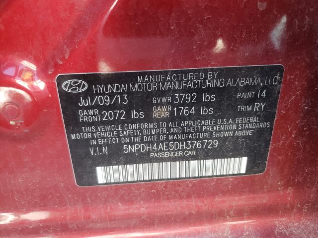 Photo 9 VIN: 5NPDH4AE5DH376729 - HYUNDAI ELANTRA GL 