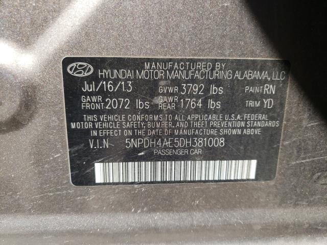 Photo 9 VIN: 5NPDH4AE5DH381008 - HYUNDAI ELANTRA GL 