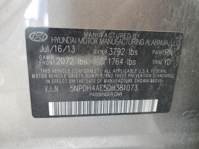 Photo 9 VIN: 5NPDH4AE5DH381073 - HYUNDAI ELANTRA GL 