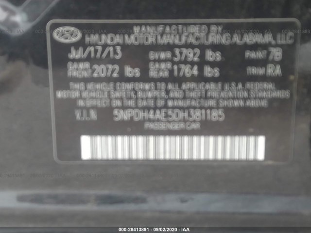 Photo 8 VIN: 5NPDH4AE5DH381185 - HYUNDAI ELANTRA 