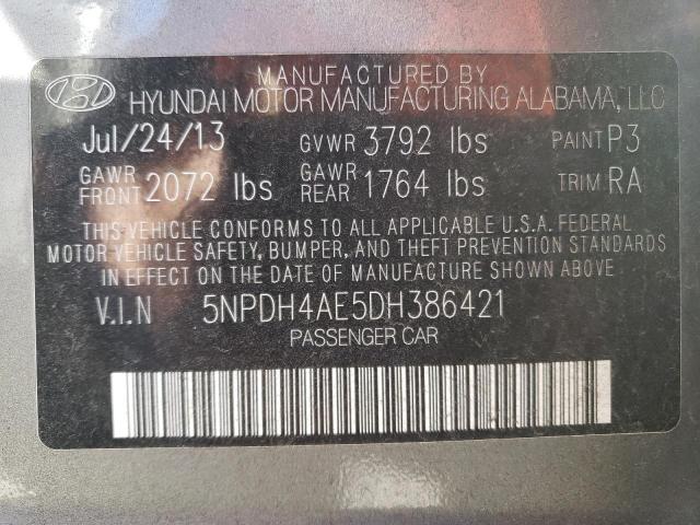 Photo 11 VIN: 5NPDH4AE5DH386421 - HYUNDAI ELANTRA GL 