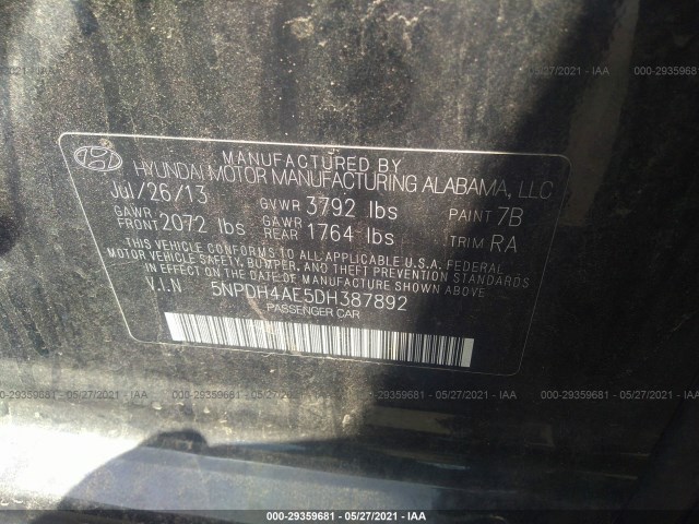 Photo 8 VIN: 5NPDH4AE5DH387892 - HYUNDAI ELANTRA 