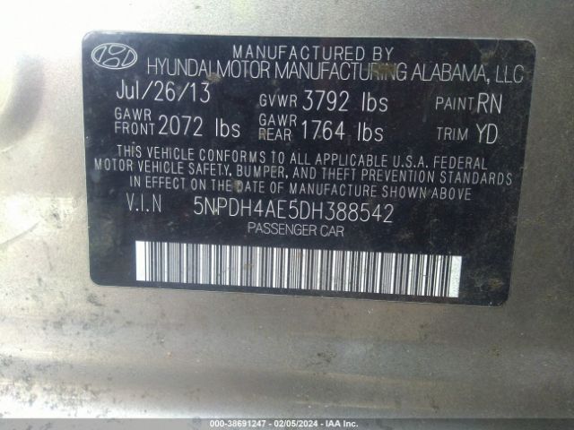 Photo 8 VIN: 5NPDH4AE5DH388542 - HYUNDAI ELANTRA 