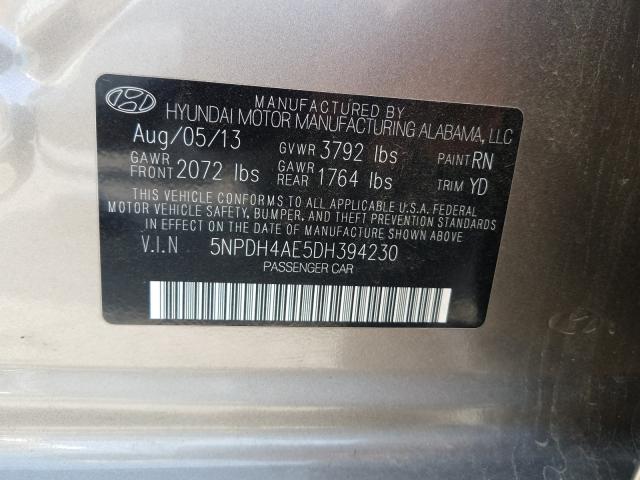 Photo 9 VIN: 5NPDH4AE5DH394230 - HYUNDAI ELANTRA GL 