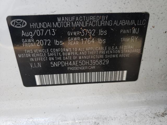 Photo 9 VIN: 5NPDH4AE5DH395829 - HYUNDAI ELANTRA GL 