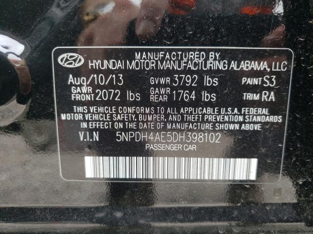 Photo 9 VIN: 5NPDH4AE5DH398102 - HYUNDAI ELANTRA GL 