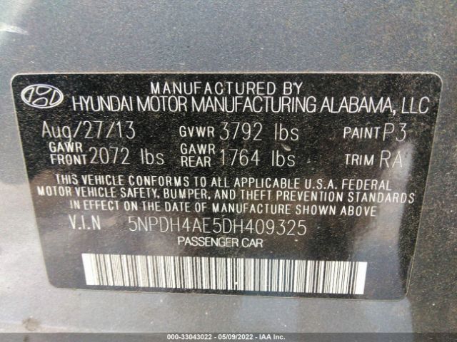 Photo 8 VIN: 5NPDH4AE5DH409325 - HYUNDAI ELANTRA 