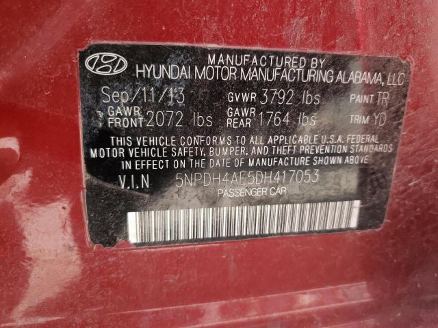 Photo 11 VIN: 5NPDH4AE5DH417053 - HYUNDAI ELANTRA 