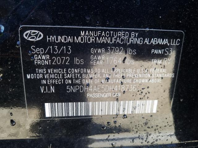 Photo 9 VIN: 5NPDH4AE5DH418736 - HYUNDAI ELANTRA GL 