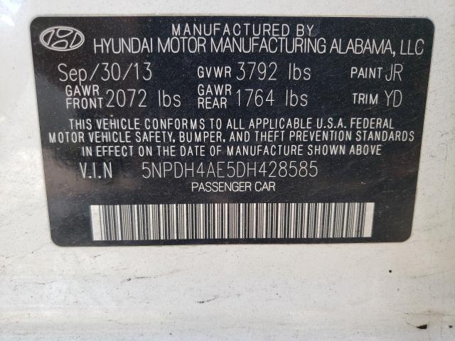 Photo 9 VIN: 5NPDH4AE5DH428585 - HYUNDAI ELANTRA GL 