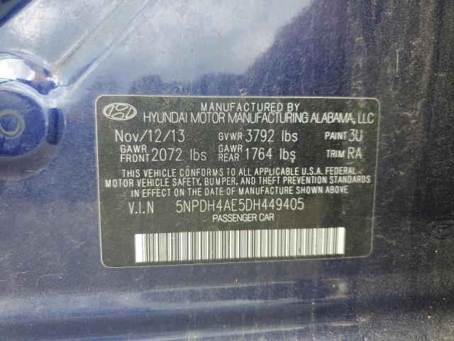 Photo 12 VIN: 5NPDH4AE5DH449405 - HYUNDAI ELANTRA 