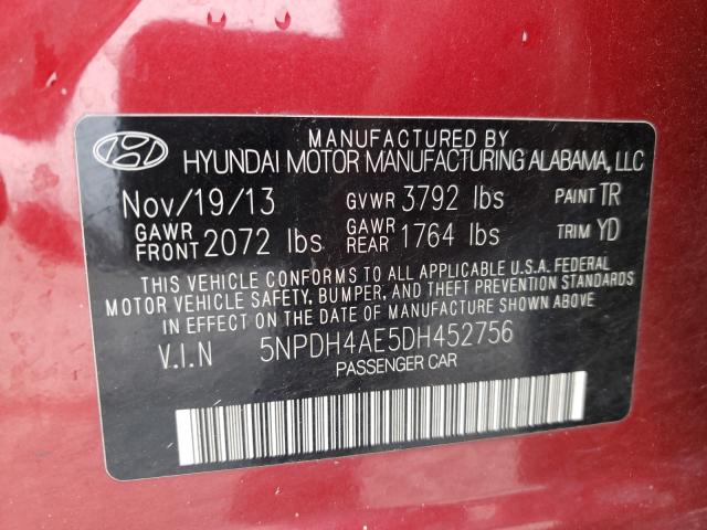 Photo 9 VIN: 5NPDH4AE5DH452756 - HYUNDAI ELANTRA 