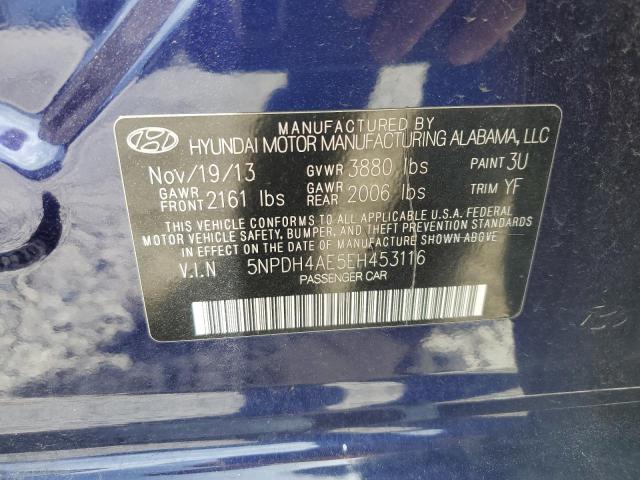 Photo 12 VIN: 5NPDH4AE5EH453116 - HYUNDAI ELANTRA SE 