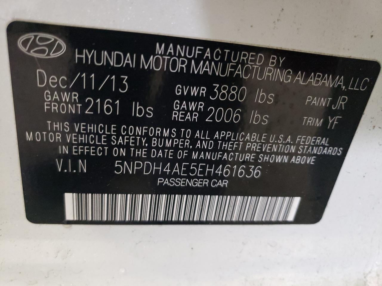 Photo 11 VIN: 5NPDH4AE5EH461636 - HYUNDAI ELANTRA 