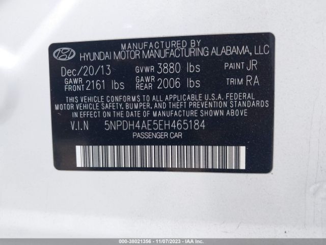 Photo 8 VIN: 5NPDH4AE5EH465184 - HYUNDAI ELANTRA 