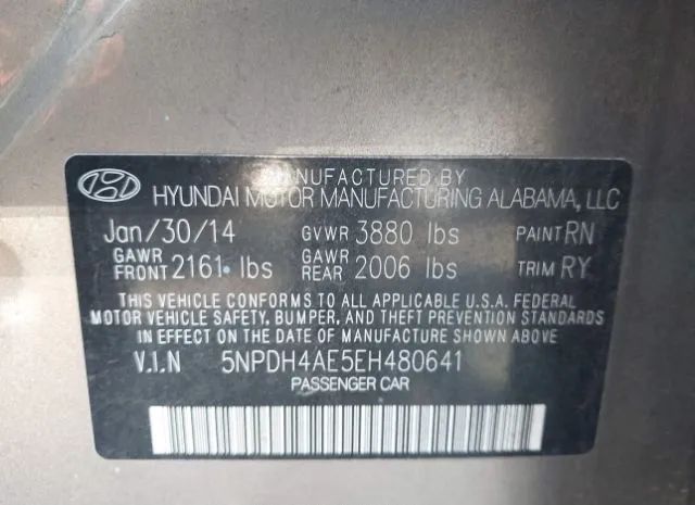 Photo 8 VIN: 5NPDH4AE5EH480641 - HYUNDAI ELANTRA 