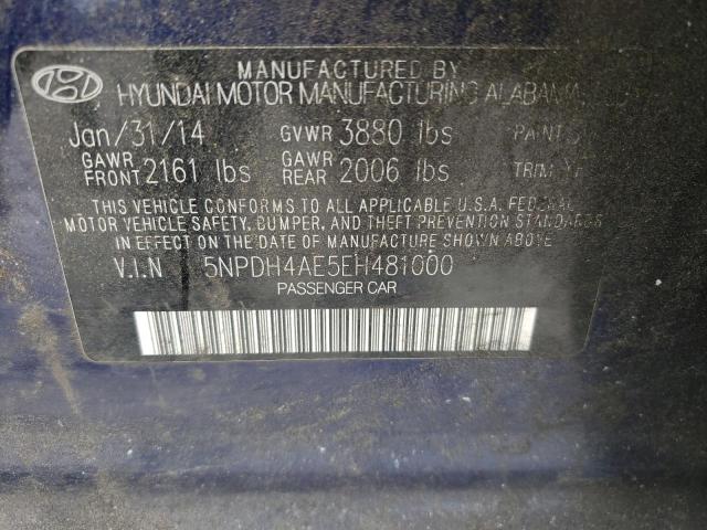 Photo 9 VIN: 5NPDH4AE5EH481000 - HYUNDAI ELANTRA SE 