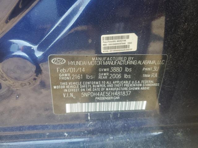 Photo 11 VIN: 5NPDH4AE5EH481837 - HYUNDAI ELANTRA SE 