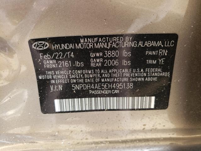 Photo 9 VIN: 5NPDH4AE5EH495138 - HYUNDAI ELANTRA SE 