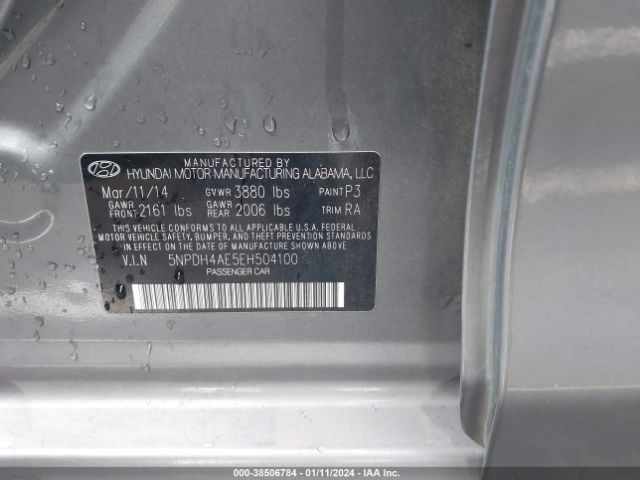 Photo 8 VIN: 5NPDH4AE5EH504100 - HYUNDAI ELANTRA 