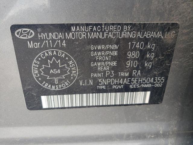 Photo 12 VIN: 5NPDH4AE5EH504355 - HYUNDAI ELANTRA 