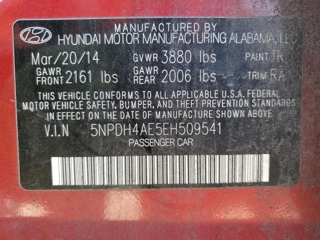 Photo 11 VIN: 5NPDH4AE5EH509541 - HYUNDAI ELANTRA SE 