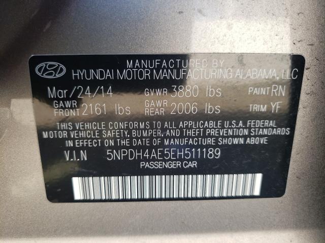 Photo 9 VIN: 5NPDH4AE5EH511189 - HYUNDAI ELANTRA 