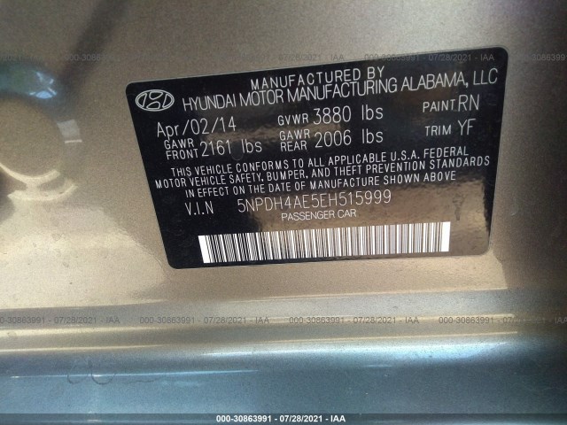 Photo 8 VIN: 5NPDH4AE5EH515999 - HYUNDAI ELANTRA 