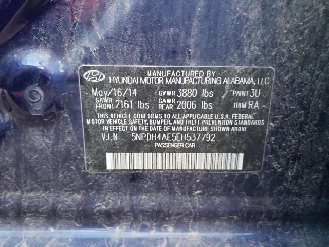 Photo 9 VIN: 5NPDH4AE5EH537792 - HYUNDAI ELANTRA 