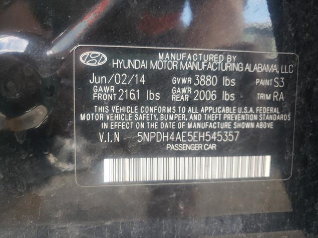 Photo 9 VIN: 5NPDH4AE5EH545357 - HYUNDAI ELANTRA SE 