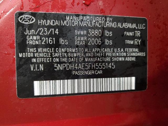 Photo 11 VIN: 5NPDH4AE5FH555145 - HYUNDAI ELANTRA SE 