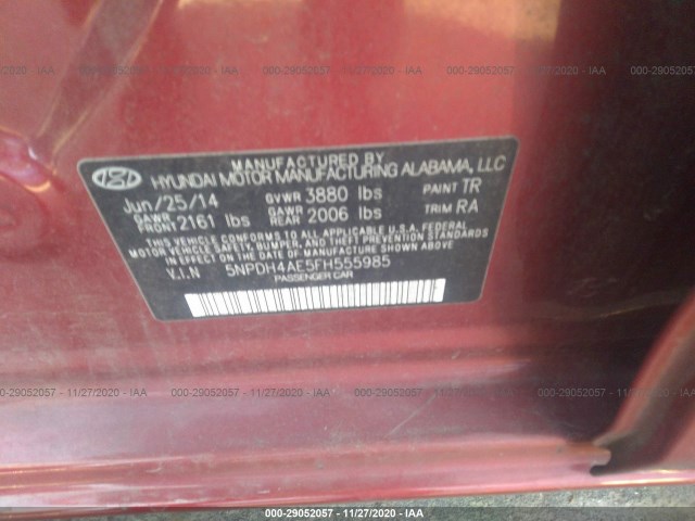 Photo 8 VIN: 5NPDH4AE5FH555985 - HYUNDAI ELANTRA 